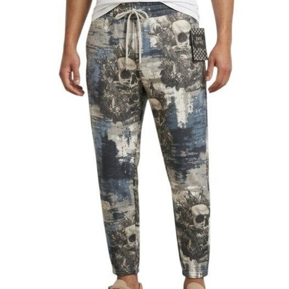 Rebel Vengeance Men's Size Small Skull‎ Gothic Print Relaxed Jogger Sweatpants
